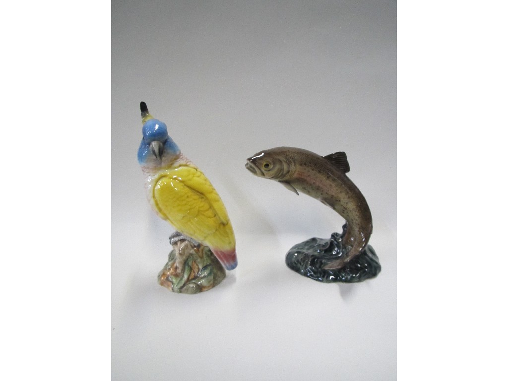 Appraisal: Beswick figure of a cockatoo no and a Beswick Trout