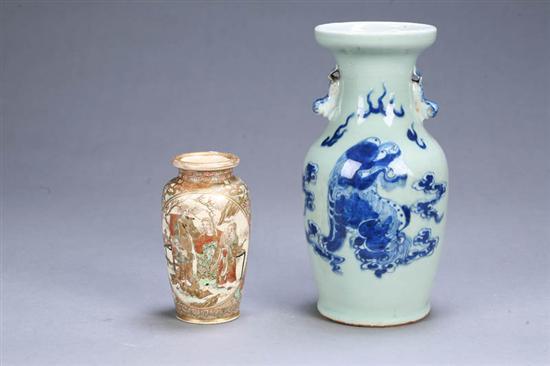 Appraisal: TWO POTTERY VASES China and Japan late th-early th century