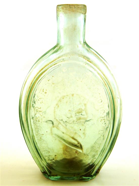 Appraisal: GLASS BRIDGETON NEW JERSEY Kossuth bottle man's profile with heavy