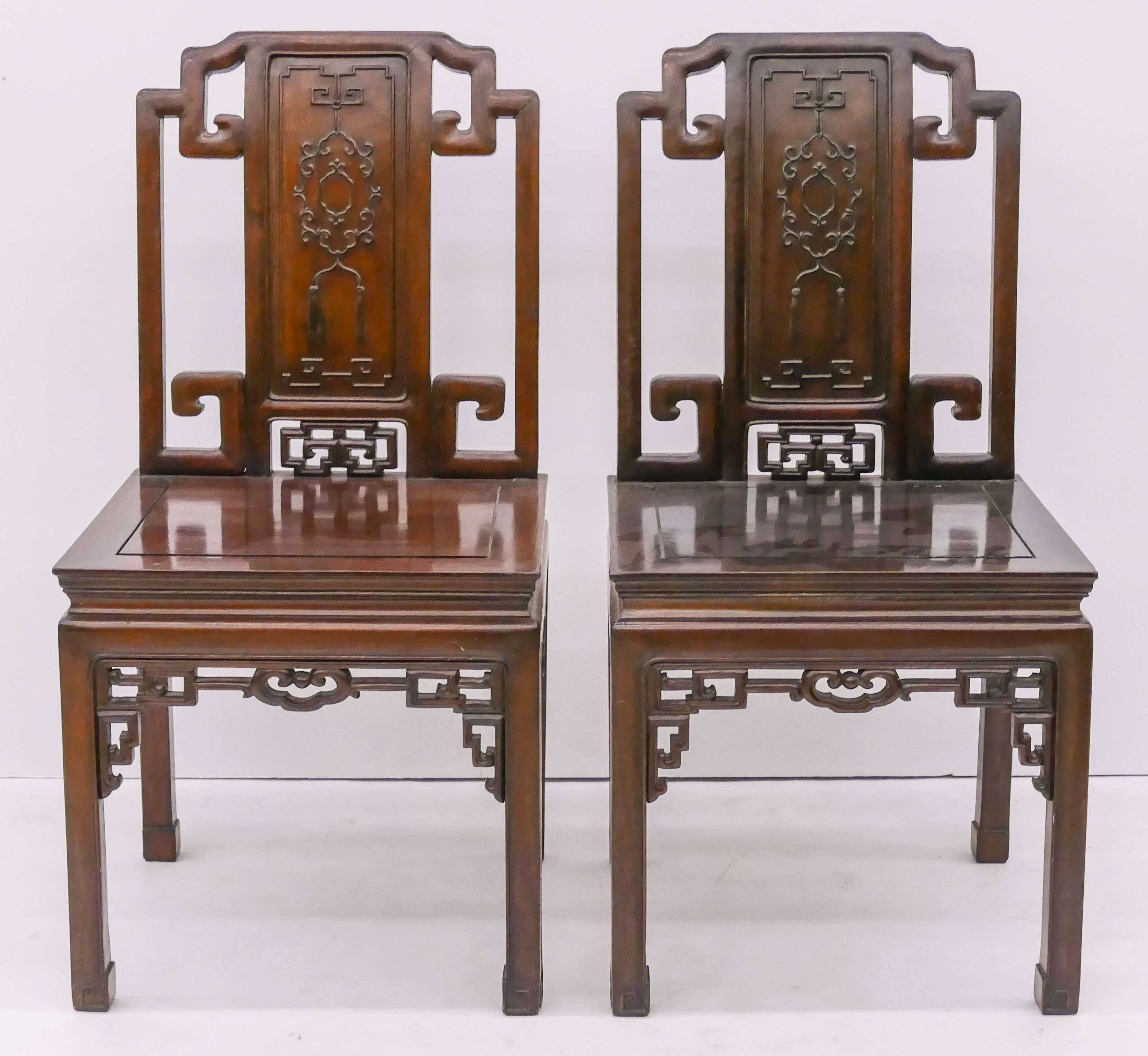 Appraisal: Pair Fine Chinese Qing Rosewood Chairs ''x ''x '' A