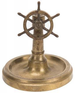 Appraisal: Cigar Cutter Ash Tray Brass Ship Wheel Halifax Nova Scotia