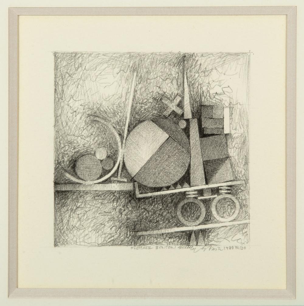 Appraisal: Fletcher Benton American Ohio b Abstract Composition graphite on paper