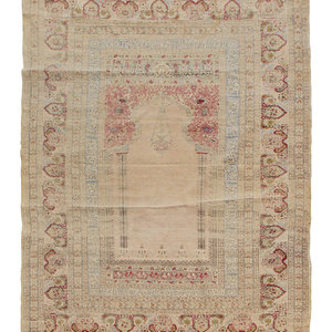 Appraisal: A Turkish Silk Prayer Rug TH CENTURY feet inches x