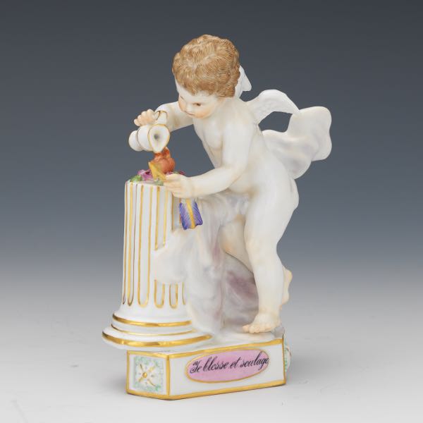 Appraisal: MEISSEN PORCELAIN CABINET FIGURINE OF CUPID HEALING LOVE ARROW JE