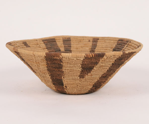 Appraisal: African woven coil bowl geometric designs H x Diam Very