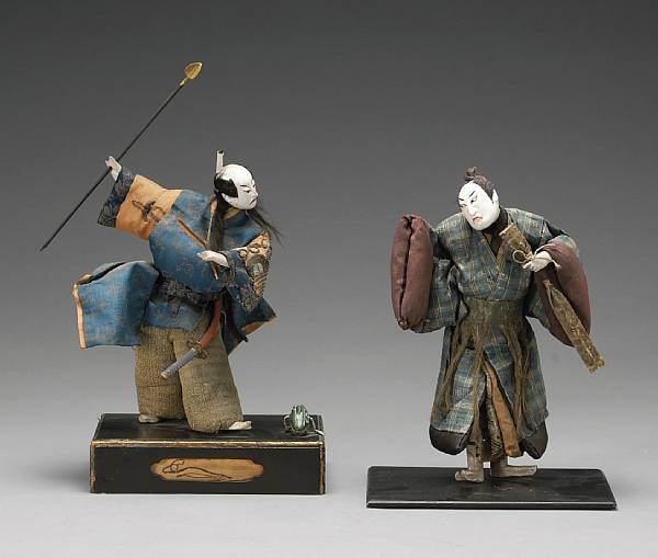 Appraisal: Two ningyo dolls of kabuki figures Edo Period th Century