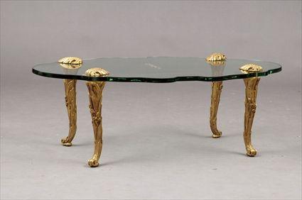 Appraisal: Carved Giltwood and Glass Coffee Table x x in