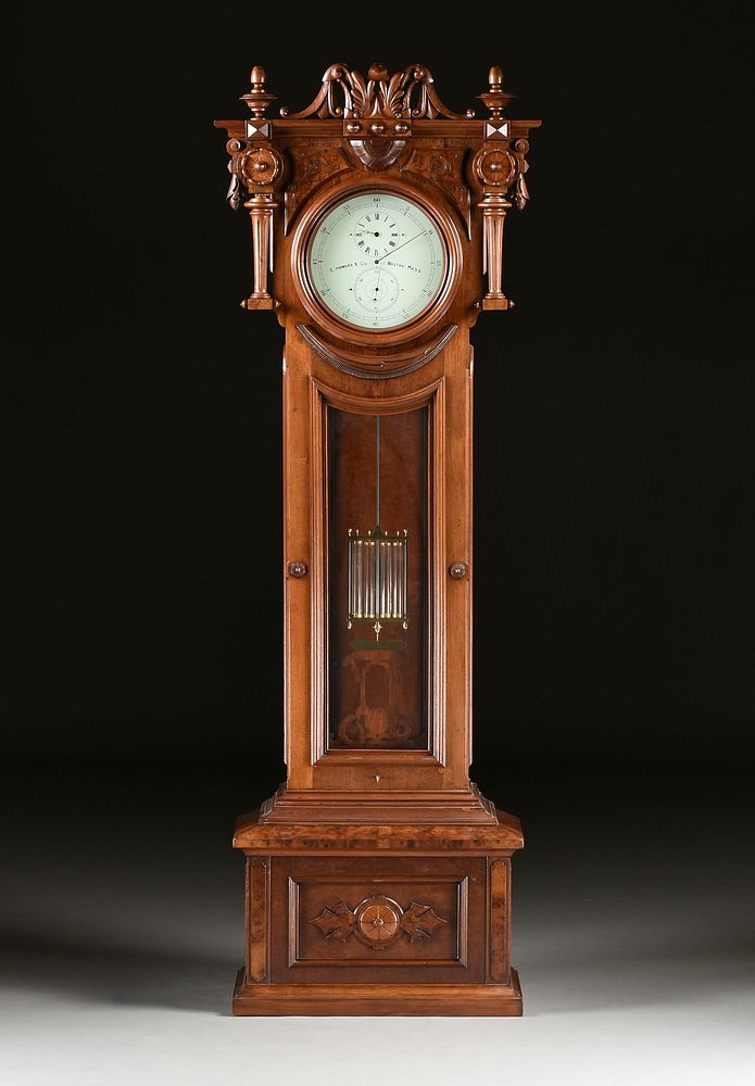 Appraisal: AN E HOWARD CO ASTRONOMICAL REGULATOR FLOOR STANDING WALNUT CLOCK