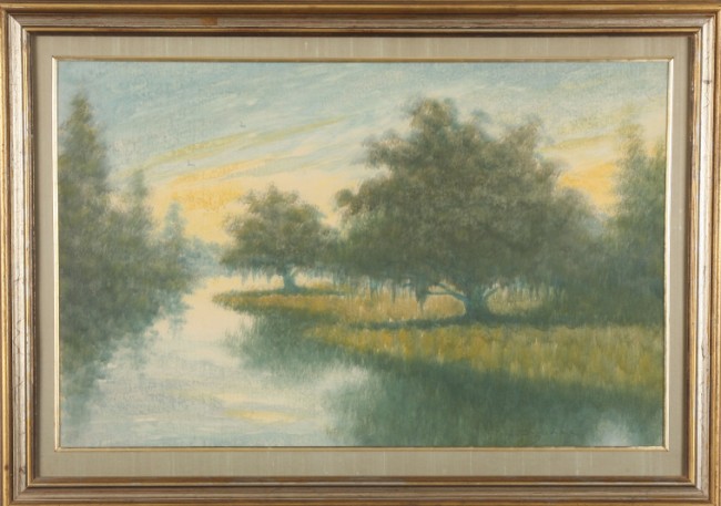 Appraisal: Southern swamp scene watercolor x sight SLR A J Drysdale