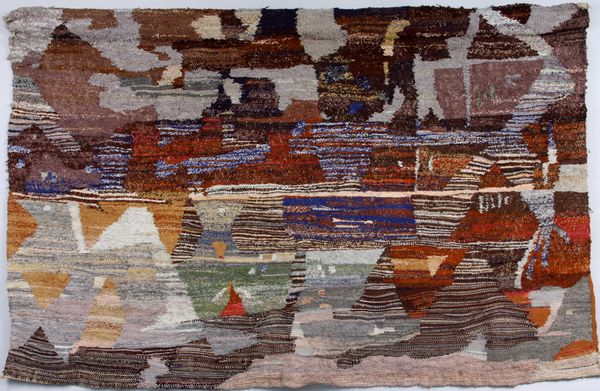 Appraisal: Polish hand-woven tapestry h x w labeled verso 'Krysztalowa Powierzchnia