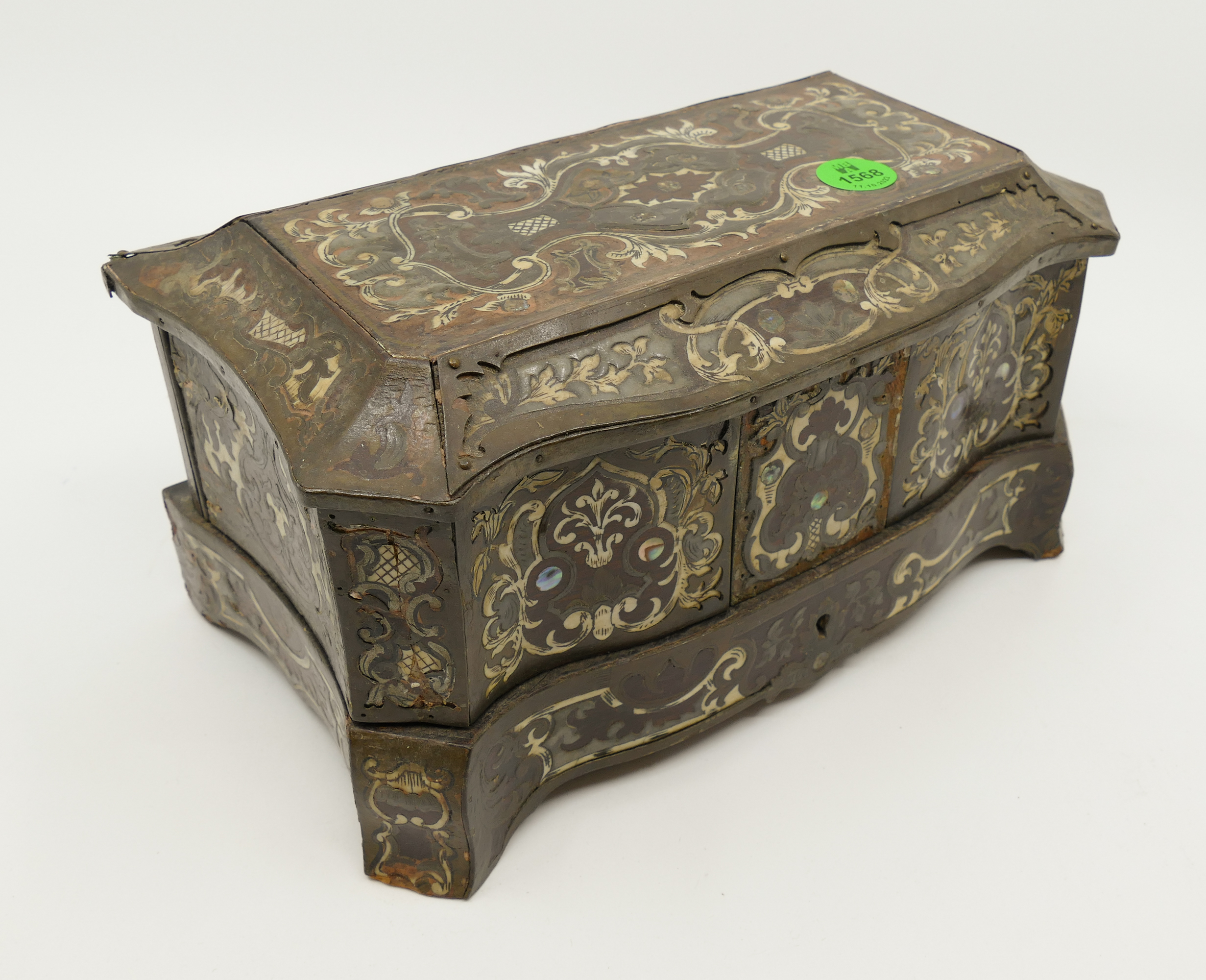 Appraisal: Antique French Boulle Marquetry Inlaid Jewelry Box- x '' with