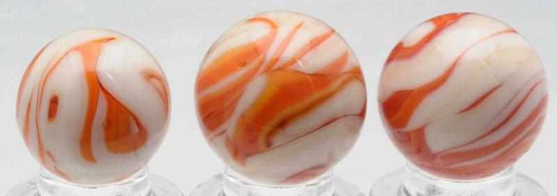 Appraisal: Lot of Christensen Agate Flame Marbles Marbles have white bases