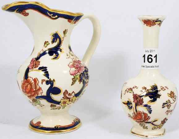 Appraisal: Masons Mandalay Jug and Bud Vase