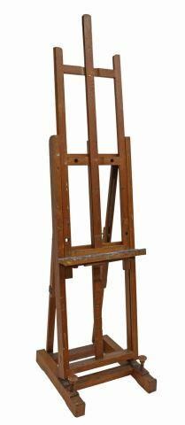 Appraisal: Vintage French oak artist's easel mid th c adjustable-height ledge