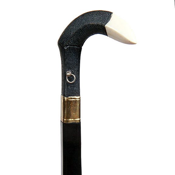 Appraisal: La Redoutable Defensive Cane th Century- A faux sharkskin handle