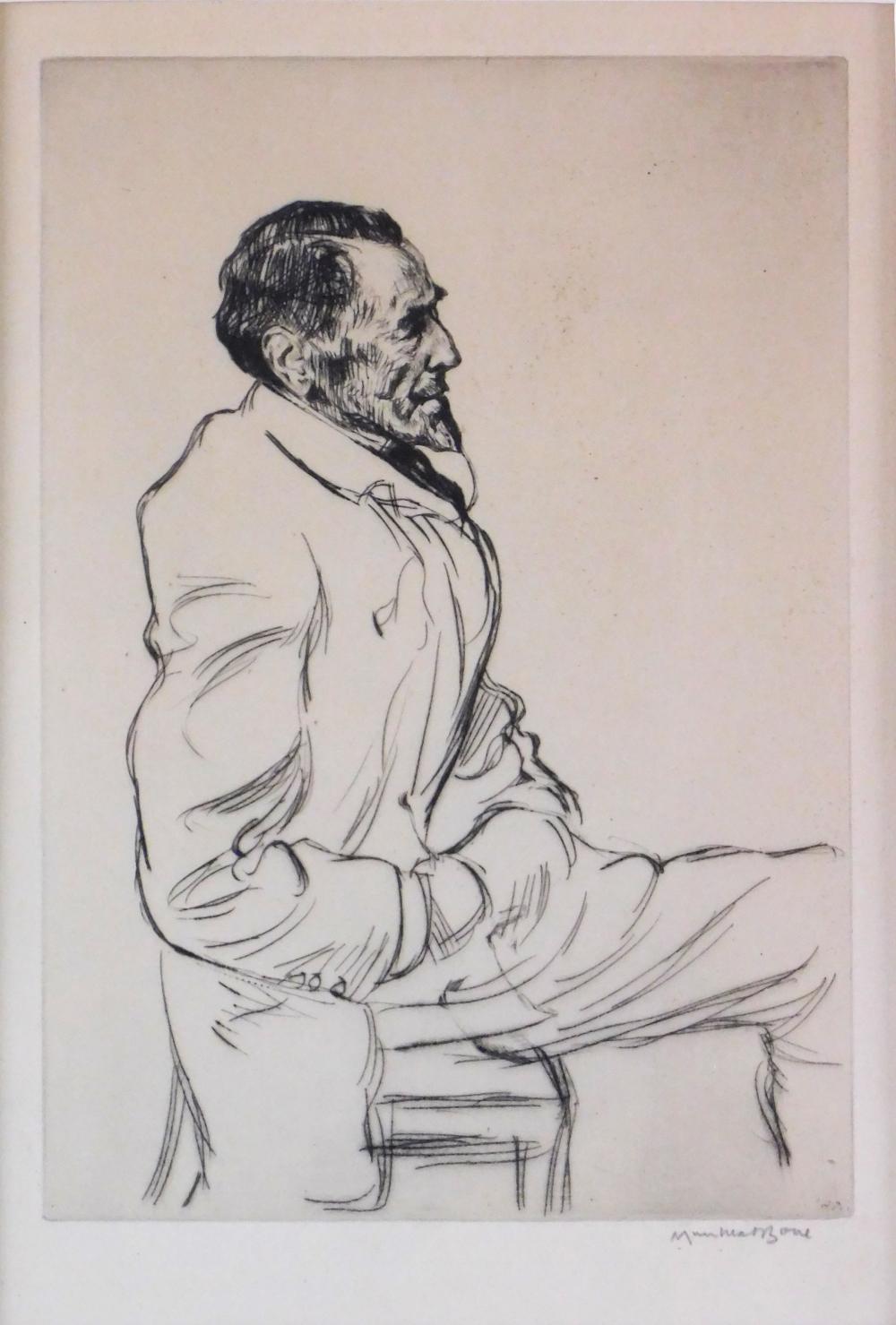 Appraisal: MUIRHEAD BONE BRITISH - CONRAD LISTENING TO MUSIC DRYPOINT ETCHING