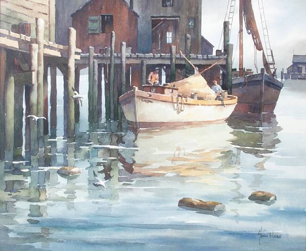 Appraisal: John Knowles Hare American - Returning Fishermen Gloucester signed 'John