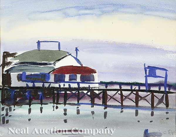 Appraisal: Celia Cregor Reid American Florida - Wash Day Pier and