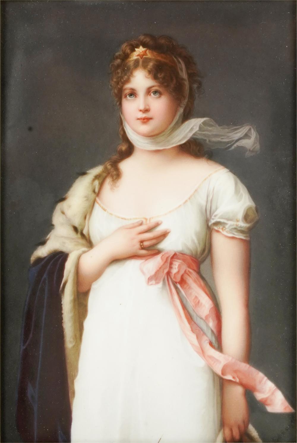 Appraisal: KPM PORCELAIN PLAQUE QUEEN LOUISE AFTER RICHTER X IN X