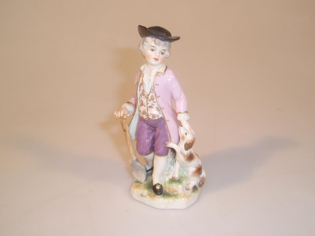 Appraisal: A Ludwigsburg figure of a gardener polychrome painted and gilt