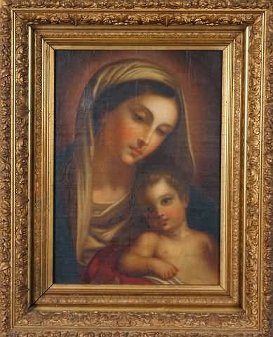 Appraisal: Old master style image of Madonna and child oil on