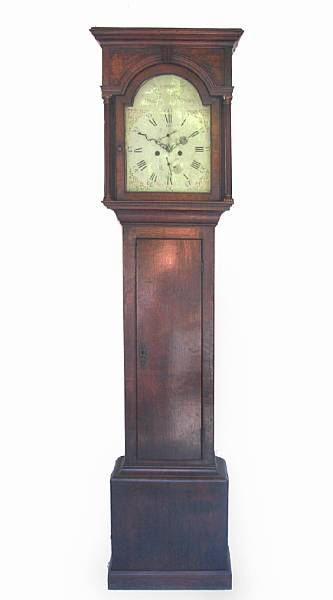 Appraisal: An oak tall case clock movement replaced height ft in