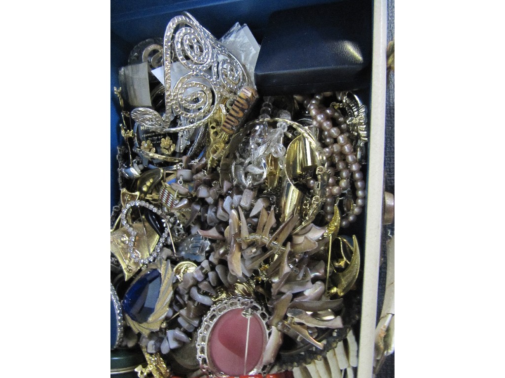 Appraisal: Lot comprising two boxes of costume jewellery