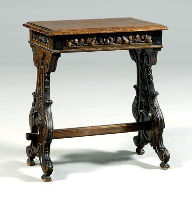 Appraisal: Italian Baroque style side table walnut with molded top and