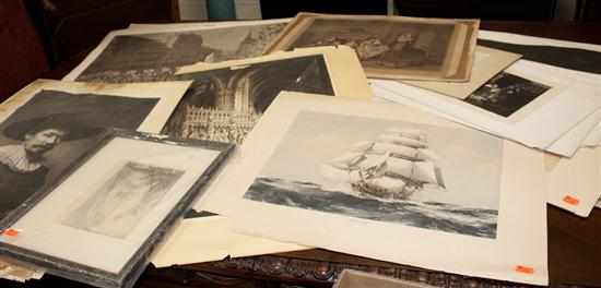 Appraisal: Group of assorted unframed prints Estimate - No condition report