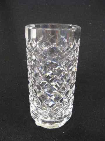 Appraisal: Waterford Cut Crystal Vase diamond design cyclindrical signed '' excellent