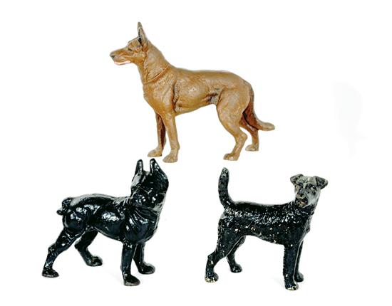 Appraisal: Cast-iron dog doorstops fox terrier doorstop unsigned H Boston terrier