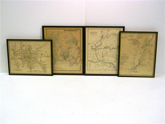 Appraisal: Four RI and CT town Atlas Maps Map of the