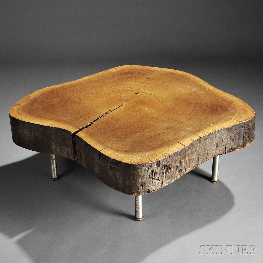 Appraisal: Ben Thompson Custom Coffee Table Possibly old growth mahogany metal