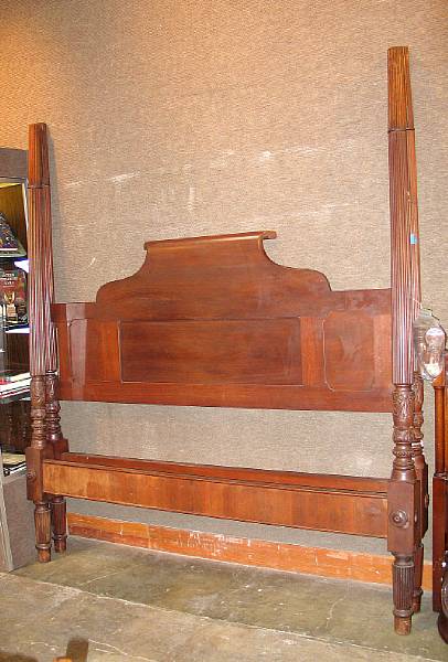 Appraisal: A Federal style mahogany tester bed mid th century approximate