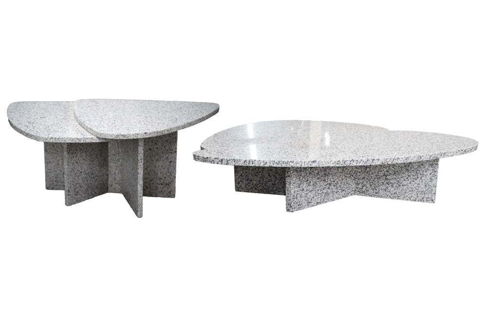 Appraisal: NOGUCHI STYLE GRANITE COFFEE TABLE END TABLEside table inches wide