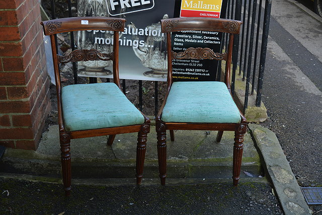 Appraisal: A set of six mid th Century rosewood dining chairseach