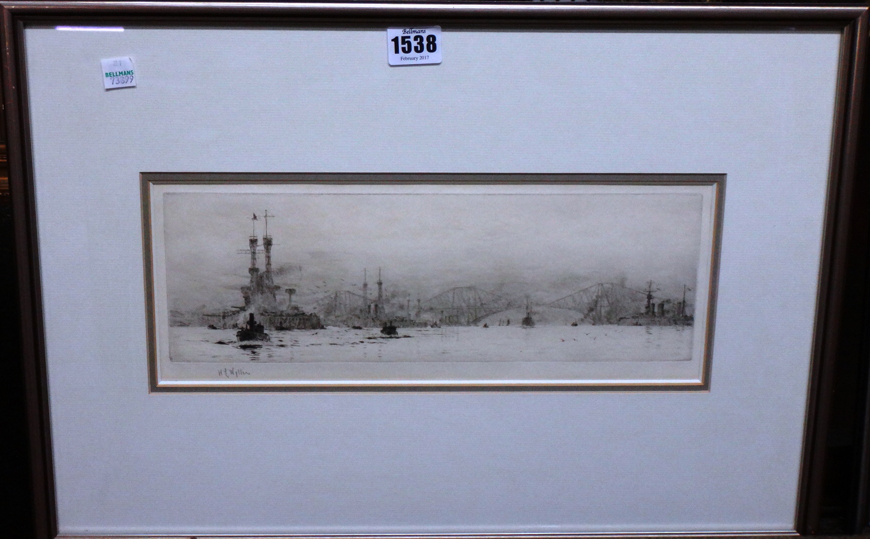 Appraisal: William Lionel Wyllie - The Forth Bridge etching with drypoint