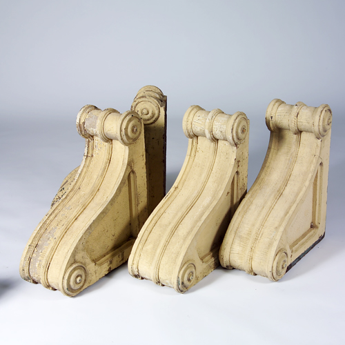 Appraisal: Architectural salvage Set of four large scrolled corbels Each with