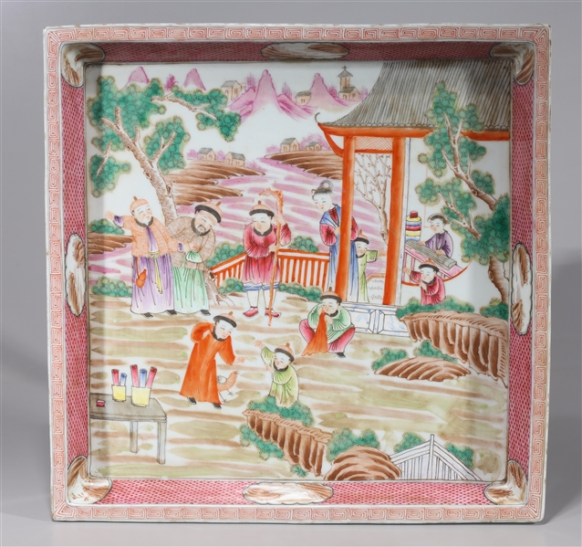 Appraisal: Chinese porcelain famille rose tray some wear some losses to