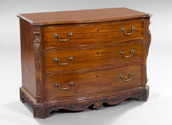 Appraisal: Pair of Chippendale-Style Mahogany Chests the rectangular top with a