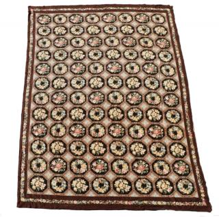 Appraisal: Palatial Aubusson Style Needlework Floral Rug A palatial Aubusson style