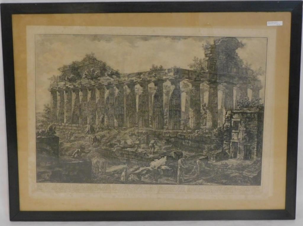 Appraisal: GIOVANNI BATTISTA PIRANESI - ITALY framed and glazed black and