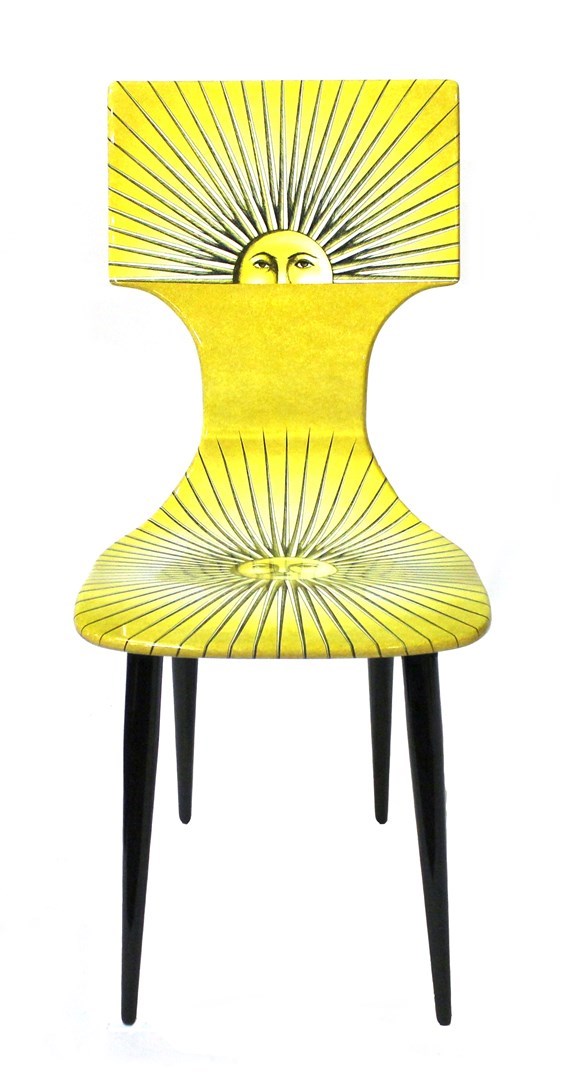 Appraisal: A late th century Fornasetti-Milano single chair with printed sunburst