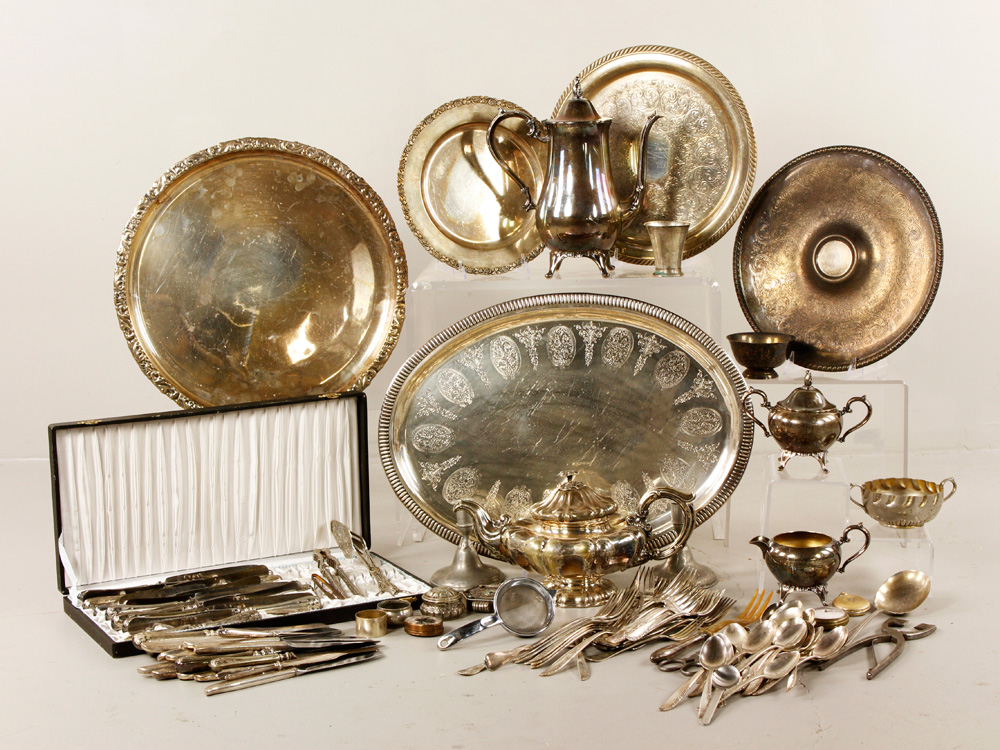 Appraisal: - Large Lot of Silver Plate Large lot of silver