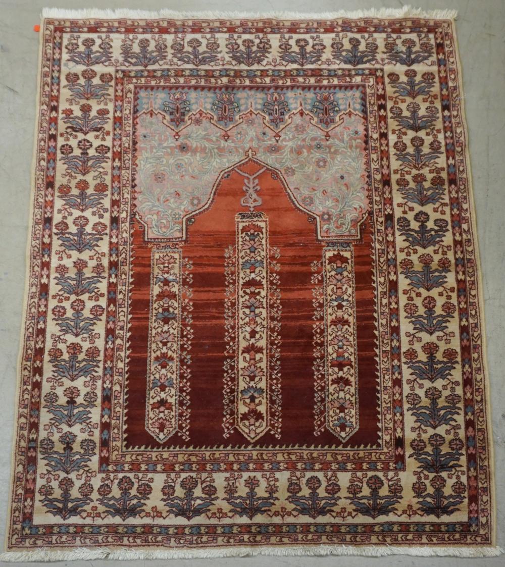 Appraisal: BELGIAN ORIENTAL COLLECTION KAZAK PATTERN MACHINE MADE PRAYER RUG FT