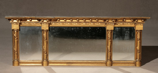 Appraisal: Classical Giltwood and Gesso Overmantel Mirror Second Quarter th Century