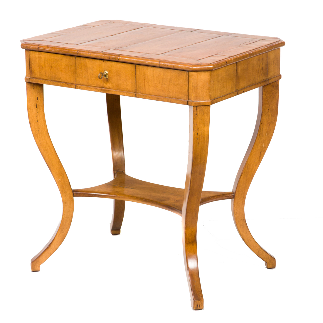 Appraisal: A BIEDERMEIER WORK TABLE A Biedermeier work table having a