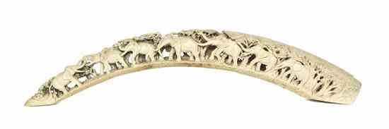 Appraisal: A Chinese Carved Ivory Model of an Elephant Bridge the