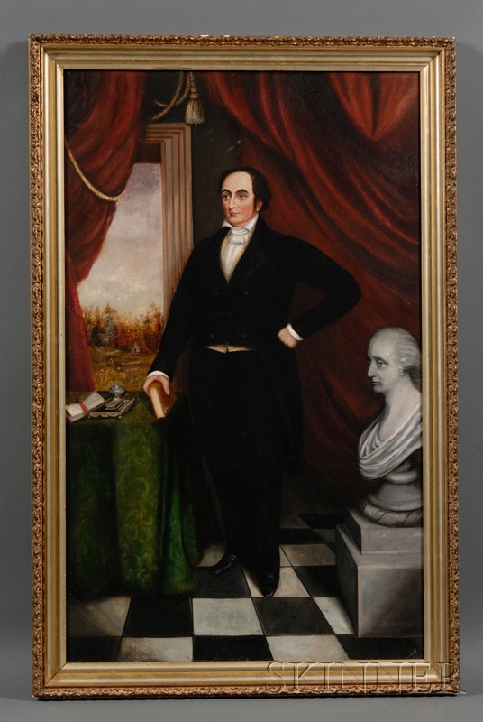 Appraisal: American School th Century Portrait of Daniel Webster Signed with