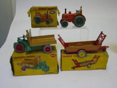 Appraisal: Field Marshall Tractor Harvest Trailer Motor Cart boxes AF P-G